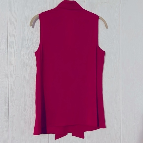 Michael Kors red shell sleeveless tie blouse 0P - Picture 3 of 4